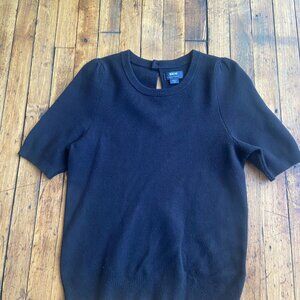 Maeve black short sleeve sweater top